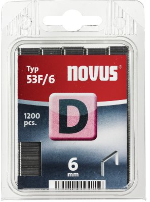 Novus Flachdrahtklammern 6 mm, 1200 Tacker-Klammern vom Typ 53 F/6 , optimales Heftmittel für Folien, Etiketten, Papier