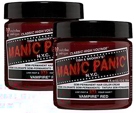 Manic Panic Vampire Red Classic Creme, Vegan, Cruelty Free, Semi Permanent Hair Dye 2 x 118ml