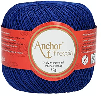 Anchor Freccia Stärke 12 4771012-00134 blau Häkelgarn, 100 % Baumwolle