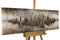 KunstLoft Wanddeko Holz rustikal | 100% HANDGEFERTIGT | 144x44x7.5cm | Holzbild 'Frequency 1000' | Abstrakt | Gold Braun | Wandbild Holz