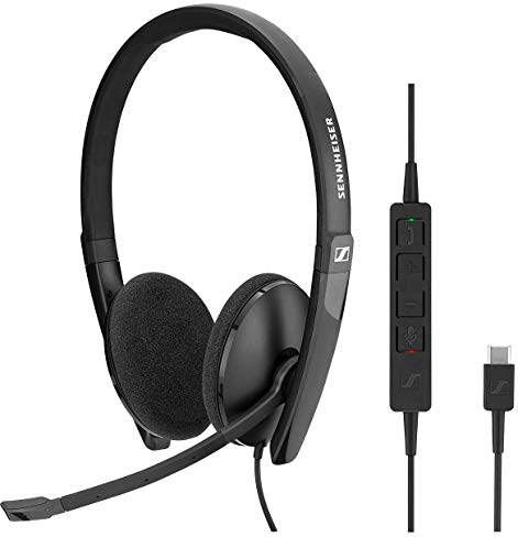 Sennheiser SC 160 USB-C Binaural Diadema Negro - Auriculares con micrófono (Media/Comunicación, Binaural, Diadema, Negro, Alámbrico, USB Tipo C)