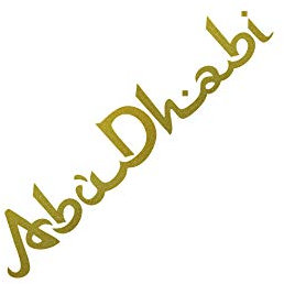 Schriftzug Abu Dhabi 20cm Auto Tür Spiegel Aufkleber Tattoo Deko Klebe Folie Autoaufkleber (gold)
