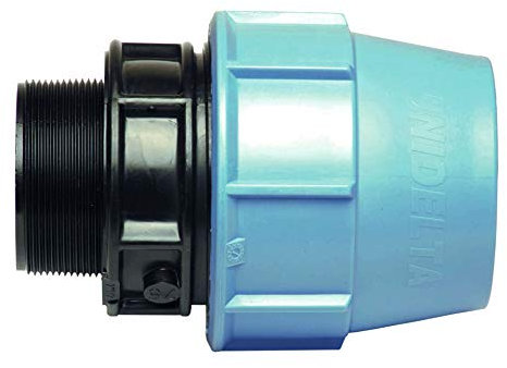 Raccordo riduttore di compressione, 3/4 maschio x 32 mm, in plastica PE-MDPE