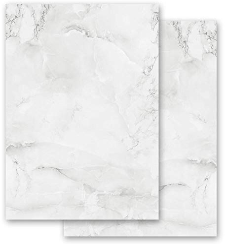 Briefpapier Marmor & Struktur MARMOR HELLGRAU - DIN A4 Format 50 Blatt - Paper-Media