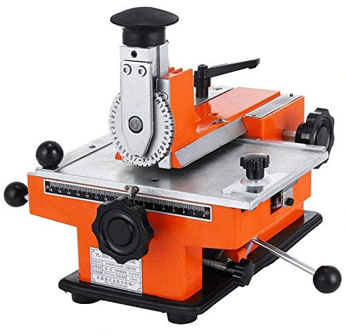 Fayelong Semi-Automatic Embosser Nameplate Metal Label Stamping Marking Embossing Machine Metal Stamping Printer Sheet Embosser Different Character Wheels Optional 2/2.5/3/4/5/6mm