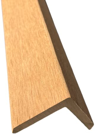 10€/m WPC Winkelleiste Abschlussleiste Abdeckleiste Terrassendielen Leiste 48x48mm Terrassendielen Abdeckung (145cm x 4,8 x 4,8, hellbraun)