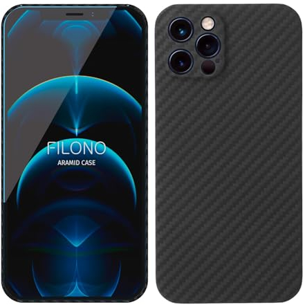 FILONO Aramid Hülle iPhone 12 Pro Max Ultra dünn | Ultra leicht | mit Kamera-Schutz