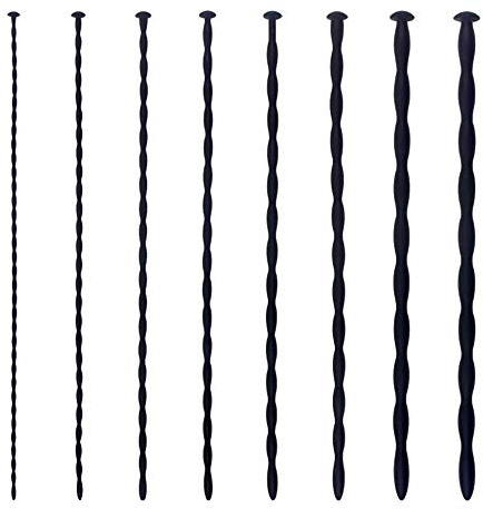 EROSPA® Silikon Penis-Plug Kugel Dilator/Katheter Penisschlauch - Prinzenzepter - 30 cm - Schwarz (Ø 9 mm)