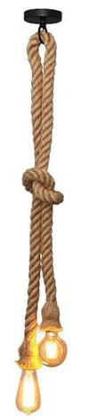 LEDSone 2Way Retro Hemp Rope Pendant Ceiling Lighting E27 Fitting Suspended Kit Vintage Hanging Lamp with 1m Adjustable Cable Kit for Living Room, Bedroom, Bar, Restaurant, Loft Industrial Lighting