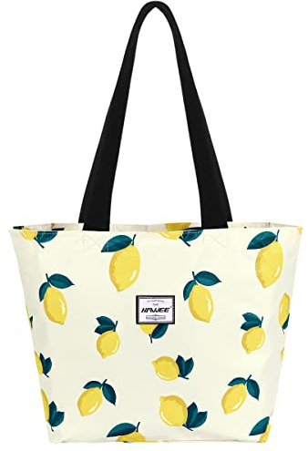 HAWEE Mode Damen Schultertasche mit Reißverschluss Casual Frauen Handtasche Umhängetasche Groß Einkaufstasche Wasserdicht Henkeltasche für Reise Arbeit Schule Tägliches Leben Strand