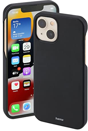 Hama Hülle für Apple iPhone 13 mini kompatibel mit MagSafe (Magnetische Hülle für induktives Laden, Handyhülle schützt vor Stößen, Kratzern und Schmutz, Elegantes Case aus Kunstleder) schwarz