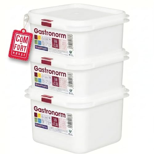 COM-FORT HOUSE Tupper Rectangular 2 L con Tapa Pack 3 | Cierre hermético, Apto microondas, Apto lavavajillas, Apto congelador