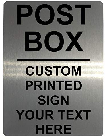 530 Personalised POST BOX Metal Plaque Sign For Door House Gate Letters Parcels (20x15cm., Brushed Silver)