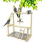 Joyeee Natürlicher Vogelsitzstange, mit Spielplatzleiter, Vogel-Wasserfutterschale, Schaukel für Sittiche, Conure, Wellensittiche, Papageien, Liebe, Vogel, kleine Vögel, 36,8 x 22,9 x 4 cm M