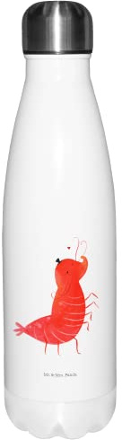 Mr. & Mrs. Panda Thermos Garnele Franzose - Geschenk, isolierflaschen, trinkflaschen, Trinkflasche, Wasserflasche, Getränkeflasche, Thermo-Trinkflasche, Französisch, Krabbe, Meerestiere