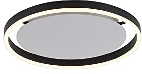 SellTec LED Deckenleuchte rund, dimmbar per Wandschalter, Deckenlampe D=36cm anthrazit