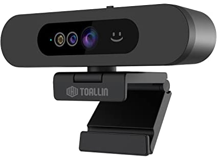 TOALLIN Webcam 1080P per Windows Hello, Fotocamera per riconoscimento facciale, Webcam compatibile con Windows Hello con microfono, Fotocamera per computer, Webcam grandangolare per videochiamate