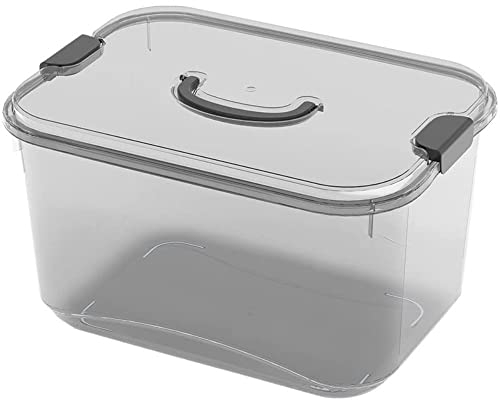 GONICVIN Plastic Storage Boxes, 20L Storage Boxes with Lid Plastic Stackable Storage Boxes, Storage Boxes with Handles for Home, Office (4 Packs, Black)