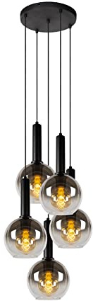 LUCIDE MARIUS - Pendelleuchten - Ø 55 cm - 5xE27 - Schwarz