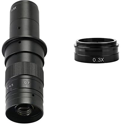 Microscope Auxiliary Lens 0.3X 0.5X 0.75X 2.0X Barlow Auxiliary Objective Glass Lens For 180X C MOUNT Portable Zoom Lens HDMI VGA USB Microscope Camera (Color : 180x-H)