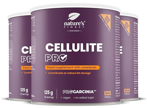 Nature's Finest Cellulite PRO, Trinkpulver 375 g (3er Pack) | Mit Rotwein-Traubenextrakt (30 % Polyphenole) & Garcinia cambogia (60 % HCA) - Waldfruchtgeschmack, vegan