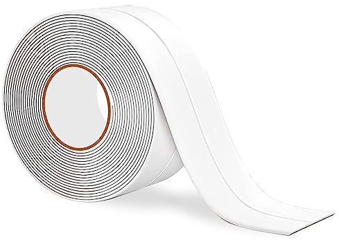Joint Salle de Bain Blanc,Ruban Etancheite Adhesif Imperméable Bande d Etancheite Salle de Bain Anti-moisissure 3.2mx38mm avec aide adhésive pour Les Salles de Bains, Les Cuisines et Les Toilettes