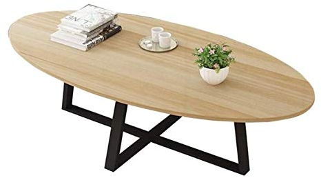 Nordischer Massivholz-Couchtisch, Kleiner Wohnungs-Oval-Sofa-Beistelltisch, Zuhause, Wohnzimmer, Schlafzimmer, Balkon, Verhandlungstisch, Länge 39,4, helles Walnussholz