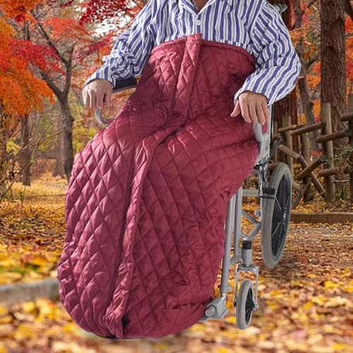 ZCYX Winter Rollstuhl Schlupfsack fur Outdoor | Winddichte Fusssack für Erwachsene Rollstuhl | Rollstuhl Decke beindecke | Universelle Passform für Rollstühle | Polyester und Verdickter Plüsch