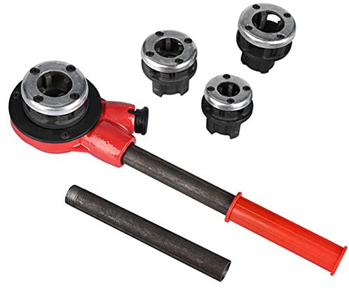 Kit 4 Matrici per Filiera Kit Manuale per Filettatura Tubi Idraulici 1/2 3/4 1 1-1/4 Set di Strumenti per Filiera con Scatola di Plastica