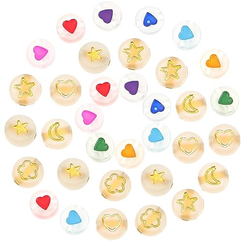 Operitacx 1200 Pcs Acrylic Beads DIY Beads Door/Window Decorations Heart Beads Spacer Beads Delicate Lovely Beads DIY Supplies Heart-Shaped Scattered Beads Pendant Necklace Accessories