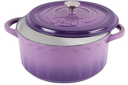 AILIBOO Forno olandese in ghisa smaltata – Pentola da forno olandese con coperchio, forno olandese smaltato a lunga durata per la cottura del pane, forno olandese per pane antiaderente, pentole in