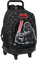 Star Wars The Fighter Großer Rucksack mit Rädern, kompakt, abnehmbar, ideal für Kinder unterschiedlichen Alters, bequem und vielseitig, Qualität und Widerstandsfähigkeit, 33 x 22 x 45 cm, Schwarz,