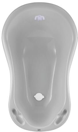 Hylat Baby Baignoire de bébé avec bouchon - Certificat TÜV Rheinland - stable et confortable, idéale pour un bain sûr pendant les premiers 12 mois - Collection Lite