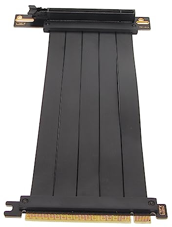 Tosuny PCIE 4.0 X16 Grafikkarten-Verlängerungskabel für RX 7900 XT 7800 XT 7700 XT 7600 7500, 90-Grad-GPU-Verlängerungskabel, Flexibler (30cm)