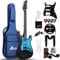 Winzz Erwachsene E-Gitarre 4/4 Größe, HSS Tonabnehmer, E-Gitarre ST für Anfänger Starter Paket mit 12 Zubehör, Ideal Kinder E-Gitarre Kit 12+ Jahre (39 Matte Schwarz, Blau Schlagbrett)