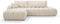 KEF Ecksofa Bella - Couch mit Schlaffunktion - Big Sofa L Form mit Kunststoffbeine - Schlafcouch mit Bettkasten - 276x88x176 cm - Beige - Linke Seite