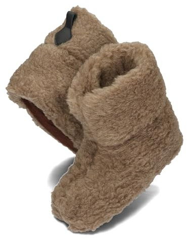 BeComfy Hüttenschuhe Damen Herren Wolle Hausstiefel Warm mit Ledergriff | Schaft ca. 21 cm, Wildledersohle, Ledergriff zum Anziehen, Warm, Hergestellt in der EU