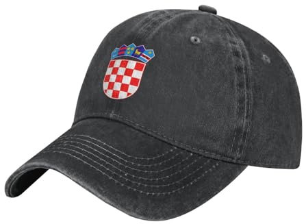 Zdlwaisw Yifhdes Wappen von Kroatien Baseball Cap Herren Damen Hüte Unisex Verstellbare Mütze, Schwarz , Einheitsgröße
