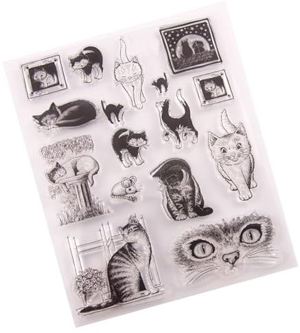 ＣＨＡＭＥＥＮ Clear Stamps Katze Dekorative Transparente Stempel Silikonstempel für Die Kartenherstellung für Die Kartenherstellung Fotoalbum Dekorationen