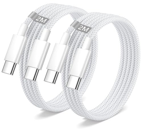 iPhone 15 16 Ladekabel 2M 2Pack, 60W USBC auf USB C Kabel 2M Apple Ladekabel USB C Schnellladekabel, Typ C Schnellladekabel für iPhone 15 16 Pro Max/15 16 Plus/15/16,iPad Pro/Air/Mini 7 6,MacBook