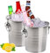 2 Pack Stainless Steel Champagne Bucket, 3 Quart Ice Buckets Beverage Tub with Handles Haevy Duty Metal Drink Cooler for Beer, Wine, Party Supplies(3 Liter)