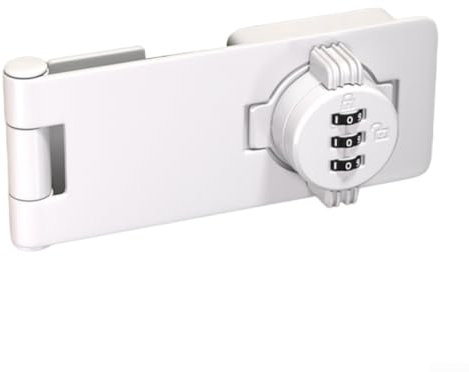 Serrure à combinaison à 3 chiffres avec mot de passe, loquet sans clé, serrure à chaîne pour porte intérieure, serrure à combinaison pour armoire de sécurité domestique (blanc)