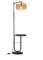 LuminexDesigns Lámpara de Pie Vintage en Ratán – Estilo Retro Negra con Portalámparas E27, Repisa Integrada, Altura Ajustable 176 cm, Cable 2 m, Interruptor de Pie, para Salón y Dormitorio