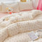 Covebett Housse de Couette 220x240 Beige Rose Motif Feuilles Fleurie Floral Parure de Lit Adulte 110g/m² Microfibre Fleurie Linge de Lit Réversible Fermeture Éclair et Taie d'oreiller 65x65