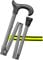 Gastrock Gehstock Faltstock 4-teiliger höhenverstellbar faltbar Uni-Ergonomic „Pepita“ – aus Aluminium mit ergonomischem Derby-Griff + Olanmarp Klettarmband mit Streifen