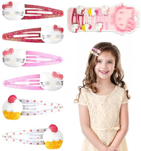 6 Stück Haarspangen Mädchen Haarschmuck Set- Niedlich Prinzessin Haarclips Cartoon Kinder Lebendige Haarschleifen Haarnadeln Hair Clip Accessoires Geburtstag Kindertag Geschenke für Mädchen Baby