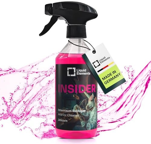 Liquid Elements – Insider Textil- und Innenraumreiniger Einhorn-Edition (500ml) – Cockpit Reiniger für Kunststoff, Leder, Polster & Armaturen – Cockpitpflege Auto Innenraum (Zuckerwatte-Duft)