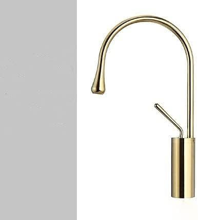 KJHONG Waschbeckenarmatur, gebürstetes Messing und Marmor, Waschtischarmatur für heiße und kalte Waschtische (rot)