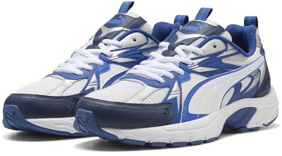 PUMA Erwachsene Milenio Tech Sneakers 45, White Mountain Blue Silver Metallic