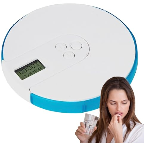 Automatic Pill Dispenser with Alarm - Timed Tablet Dispenser | Programmable Reminder Pill Box with Easy-Read LCD Display, Electronic Pill Timer, Locked Automatic Pill Dispenser